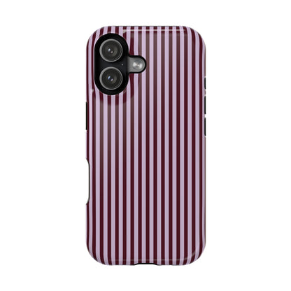 Burgundy & Violet Pinstripes iPhone Case