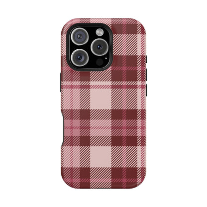 Burgundy Plaid iPhone Case