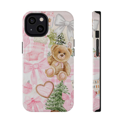Pink Christmas Collage iPhone Case