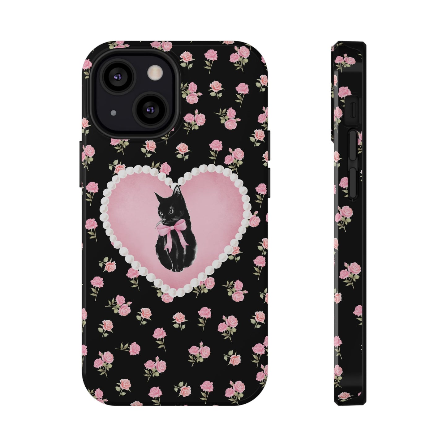 Black Féline Roses iPhone Case
