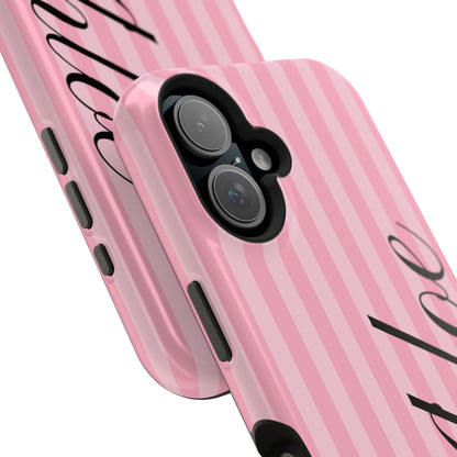 Personalized Bubblegum Stripes iPhone Case