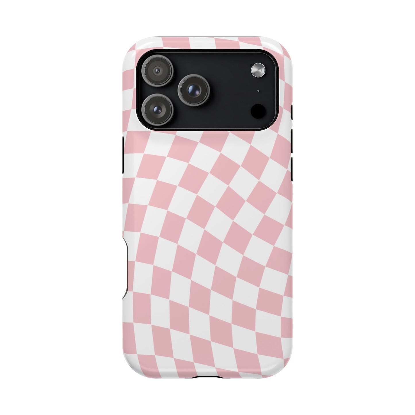 Pink Wavy Checkered iPhone Case