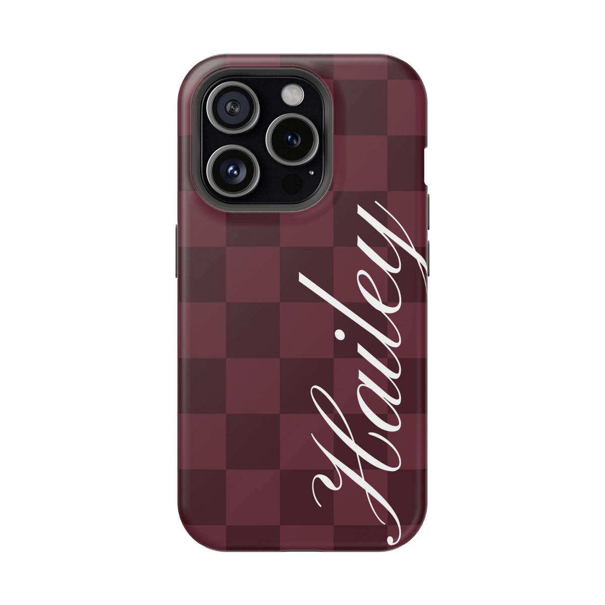 Custom Burgundy Checkered iPhone Case