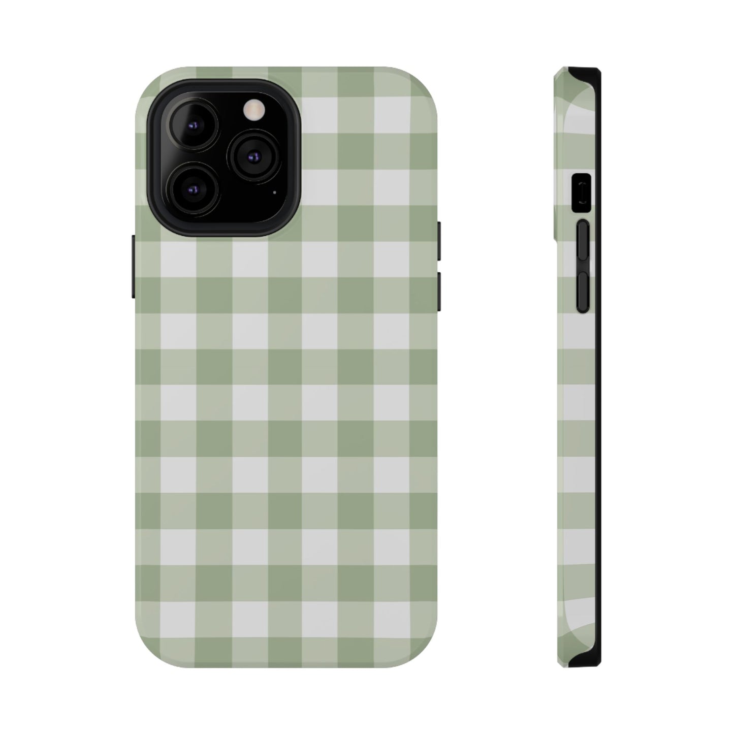 Green Gingham iPhone Case