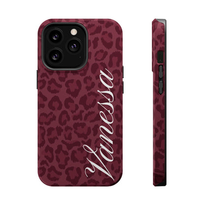 Custom Burgundy Leopard iPhone Case