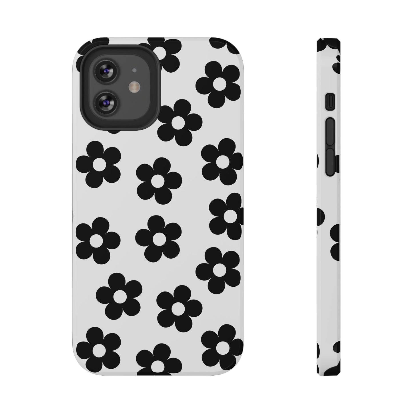White Retro Flowers iPhone Case
