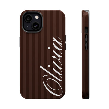 Custom Mocha Stripes iPhone Case