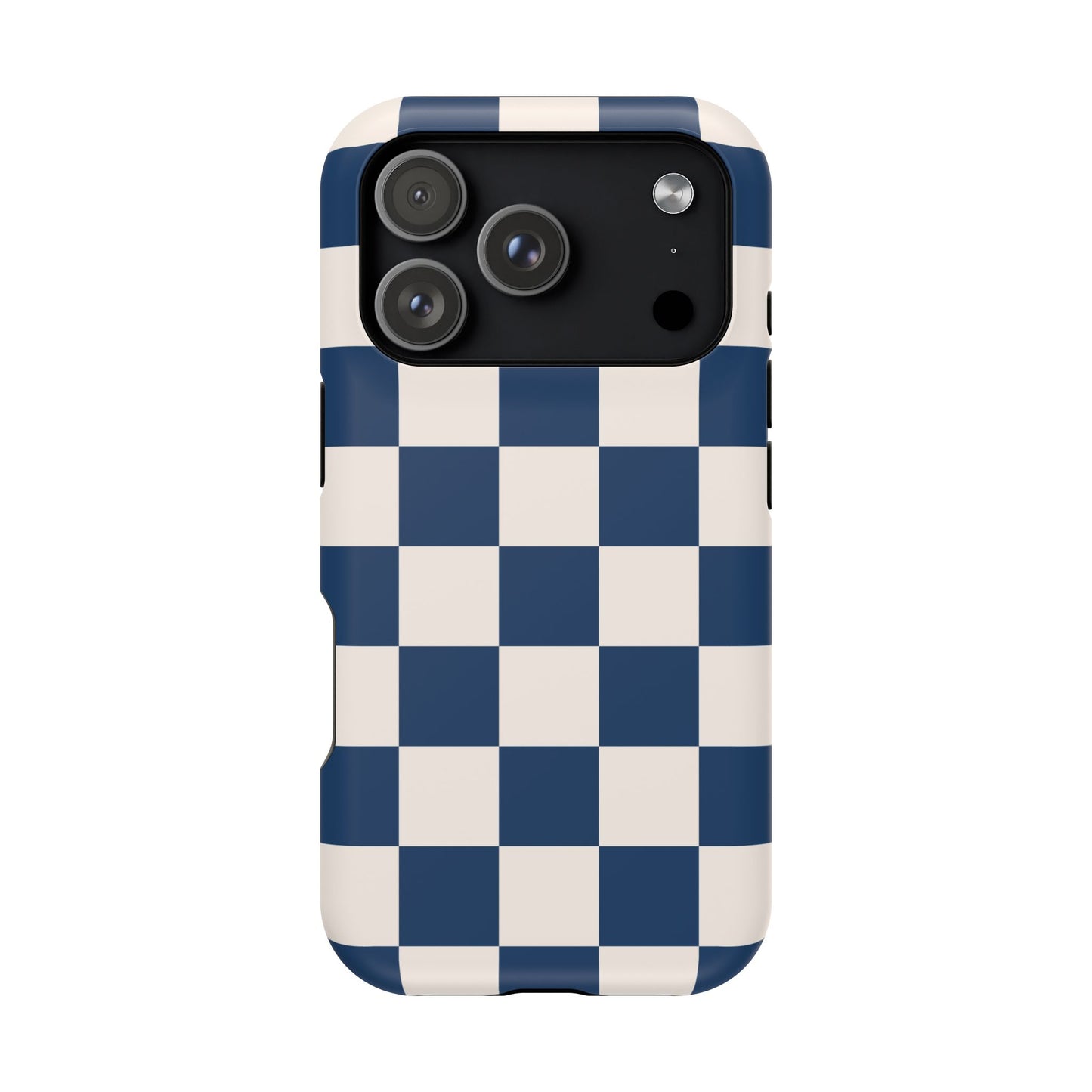 Navy & Beige Checkered iPhone Case