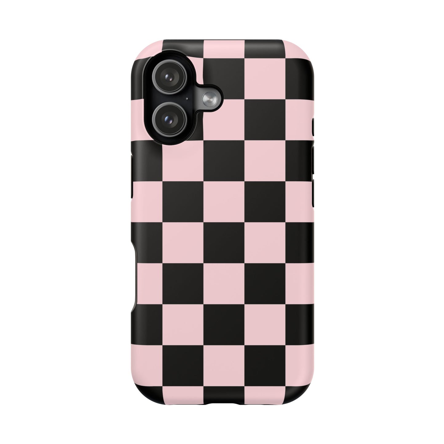 Pink & Black Checkered iPhone Case