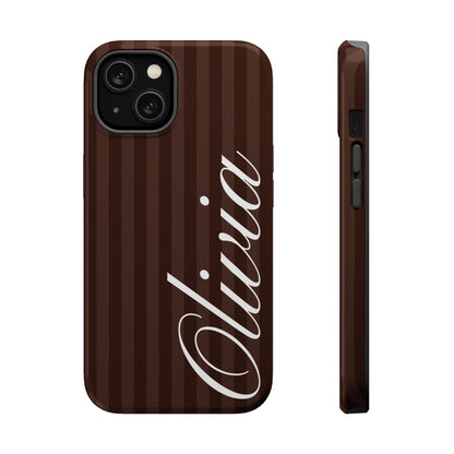 Custom Mocha Stripes iPhone Case