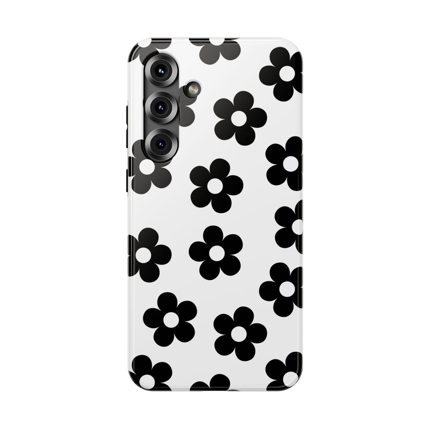 White Retro Flowers Samsung Case