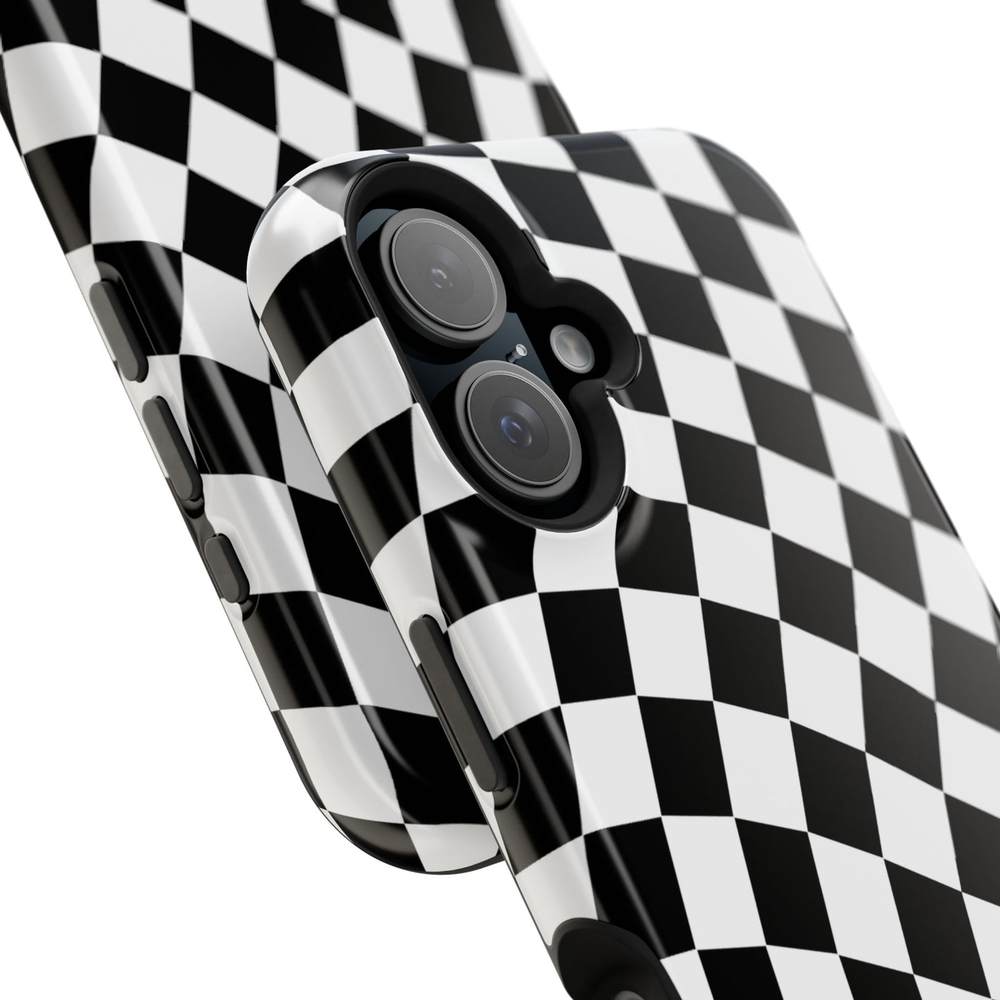 Black Wavy Checkered iPhone Case