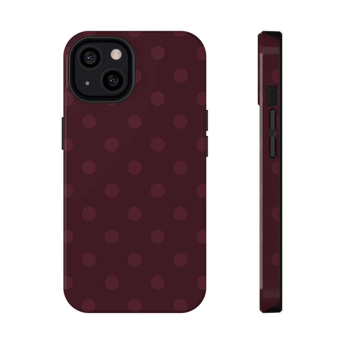 Burgundy Polka Dots iPhone Case