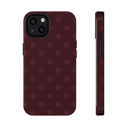 Burgundy Polka Dots iPhone Case