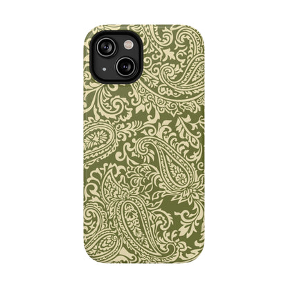 Olive Paisley iPhone Case