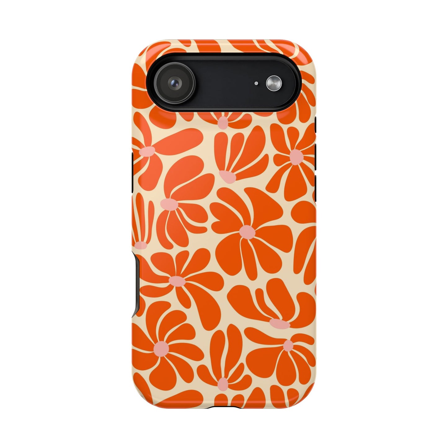 Orange Vintage Flowers iPhone Case