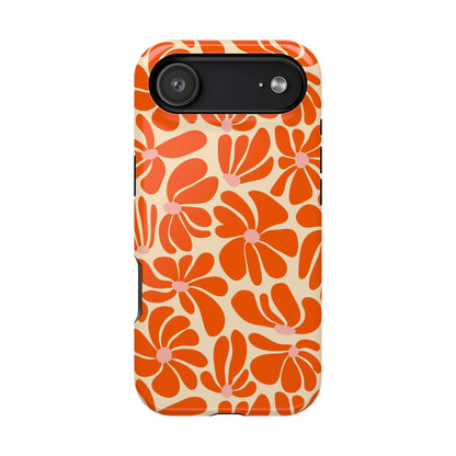 Orange Vintage Flowers iPhone Case