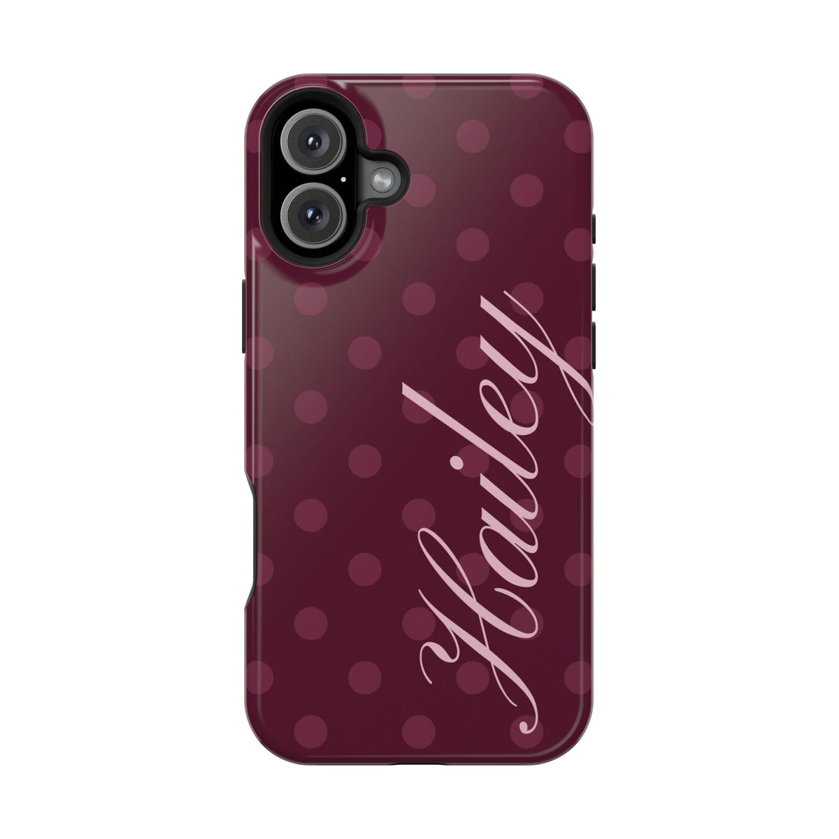 Custom Plum Polka Dots iPhone Case