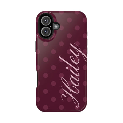 Custom Plum Polka Dots iPhone Case