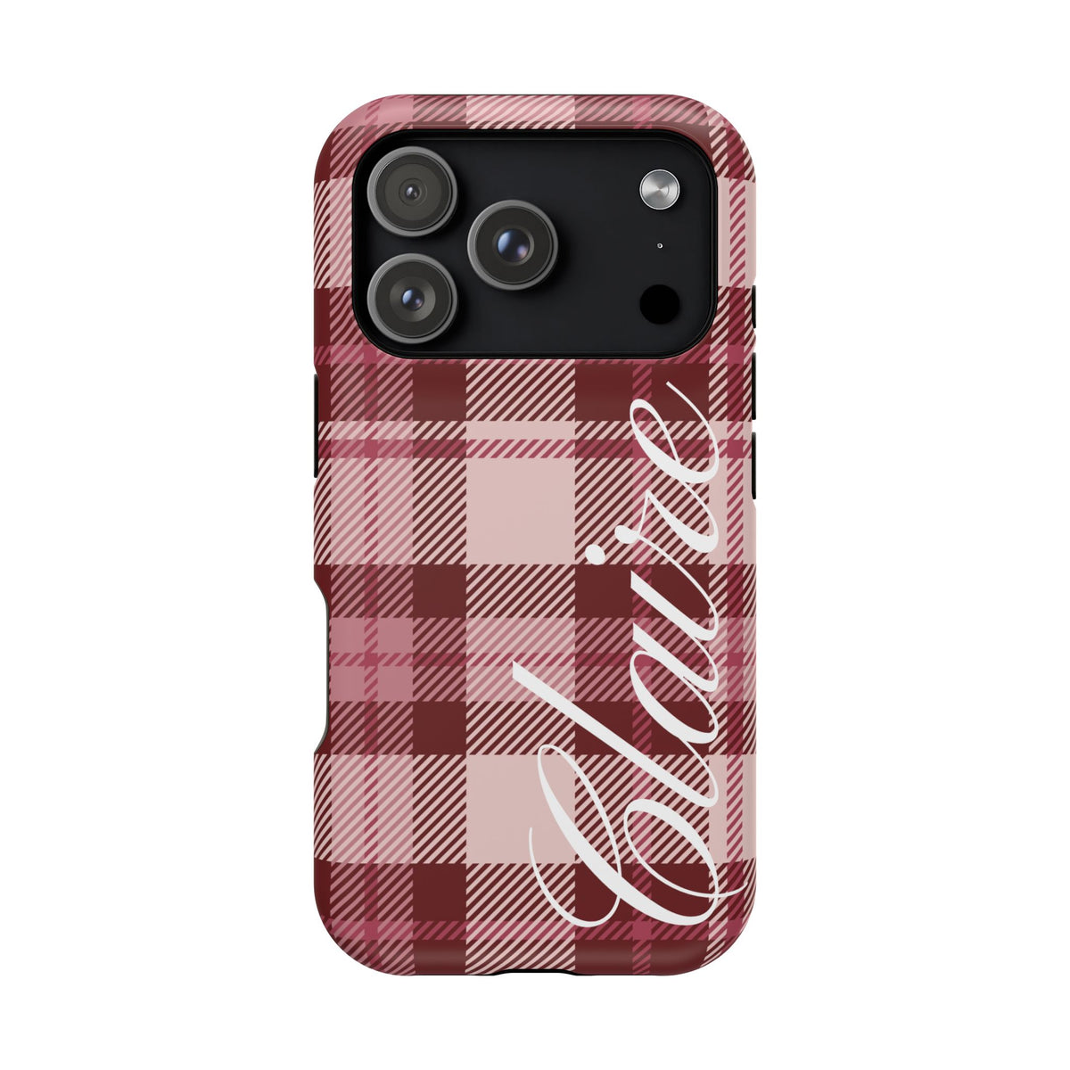 Custom Burgundy Plaid iPhone Case