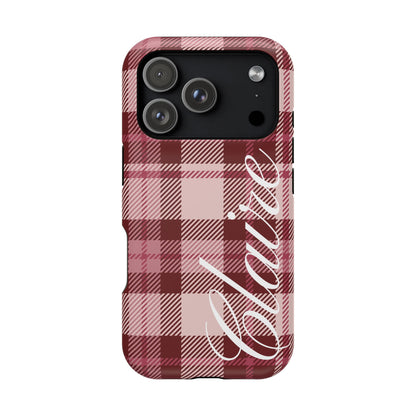 Custom Burgundy Plaid iPhone Case