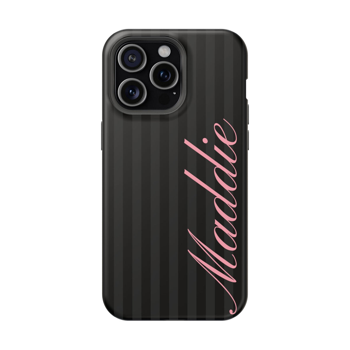 Custom Pink Black Stripes iPhone Case