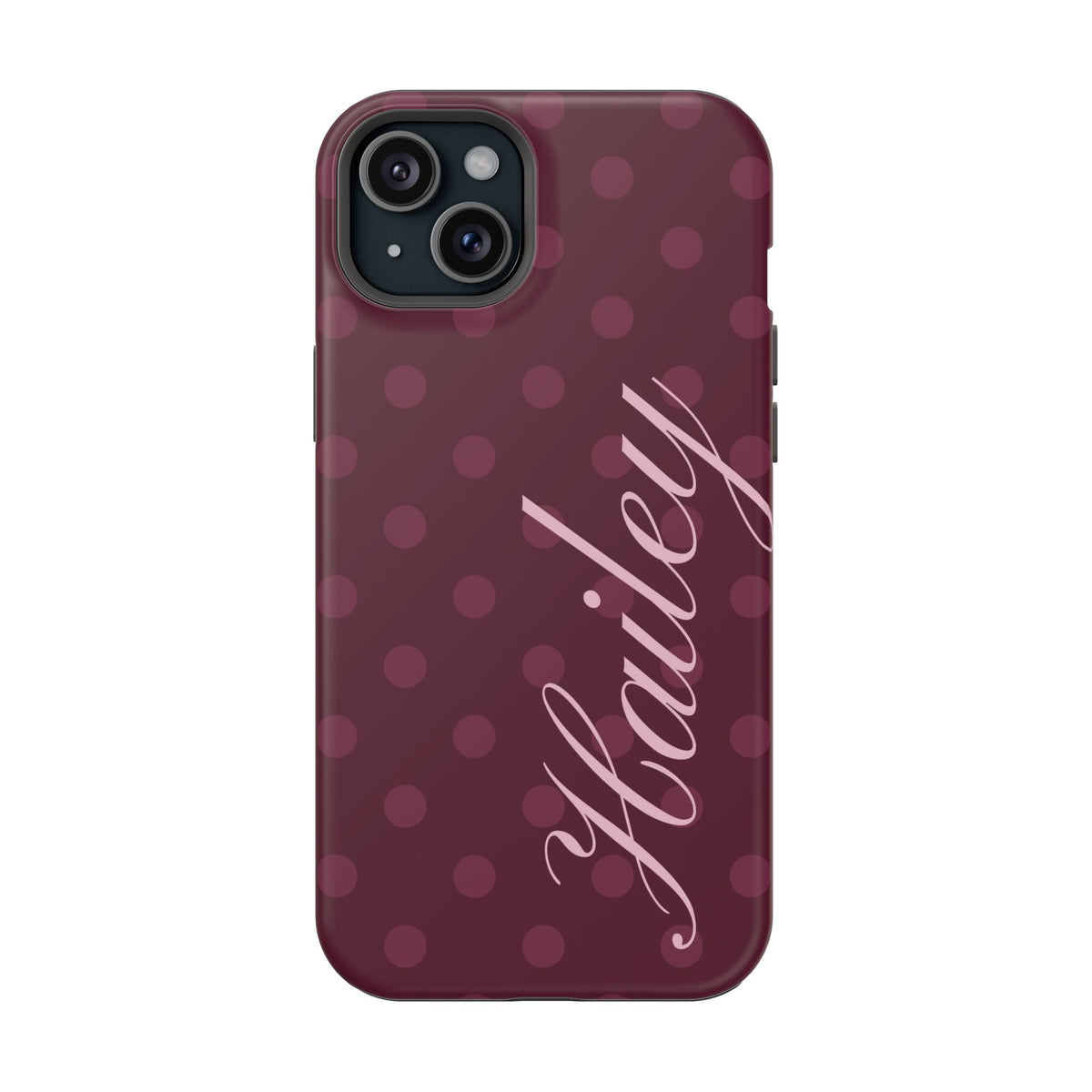 Custom Plum Polka Dots iPhone Case