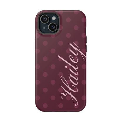 Custom Plum Polka Dots iPhone Case