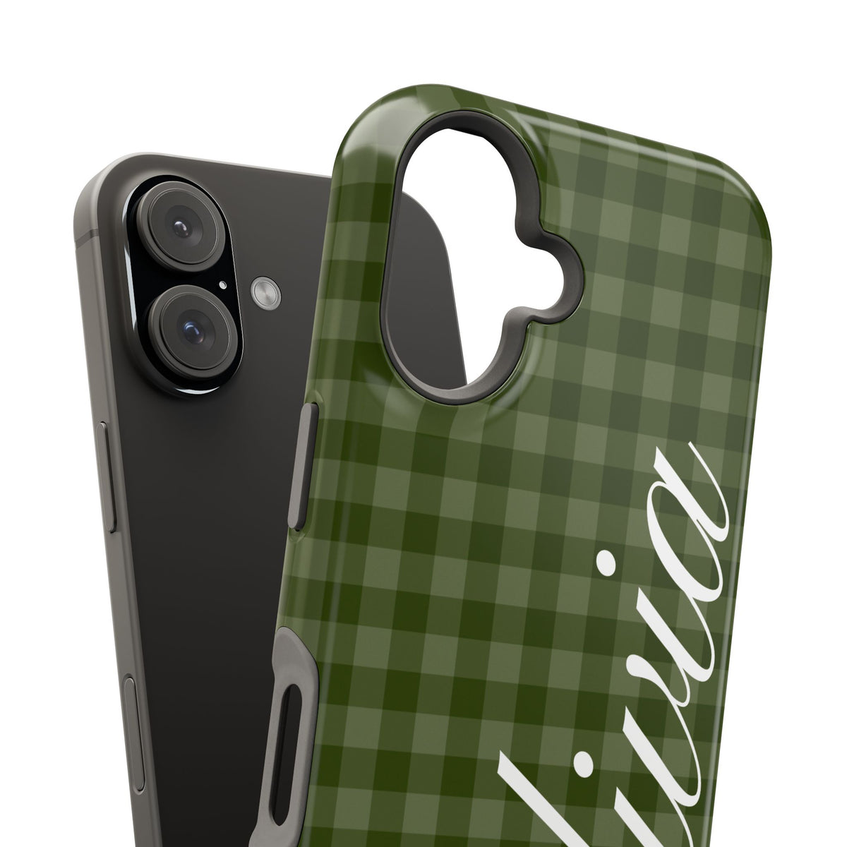 Custom Green Gingham iPhone Case