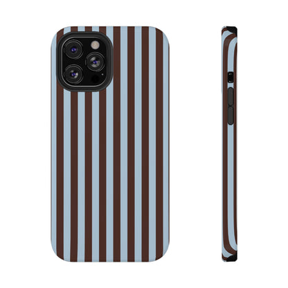 Blue Latte Stripes iPhone Case