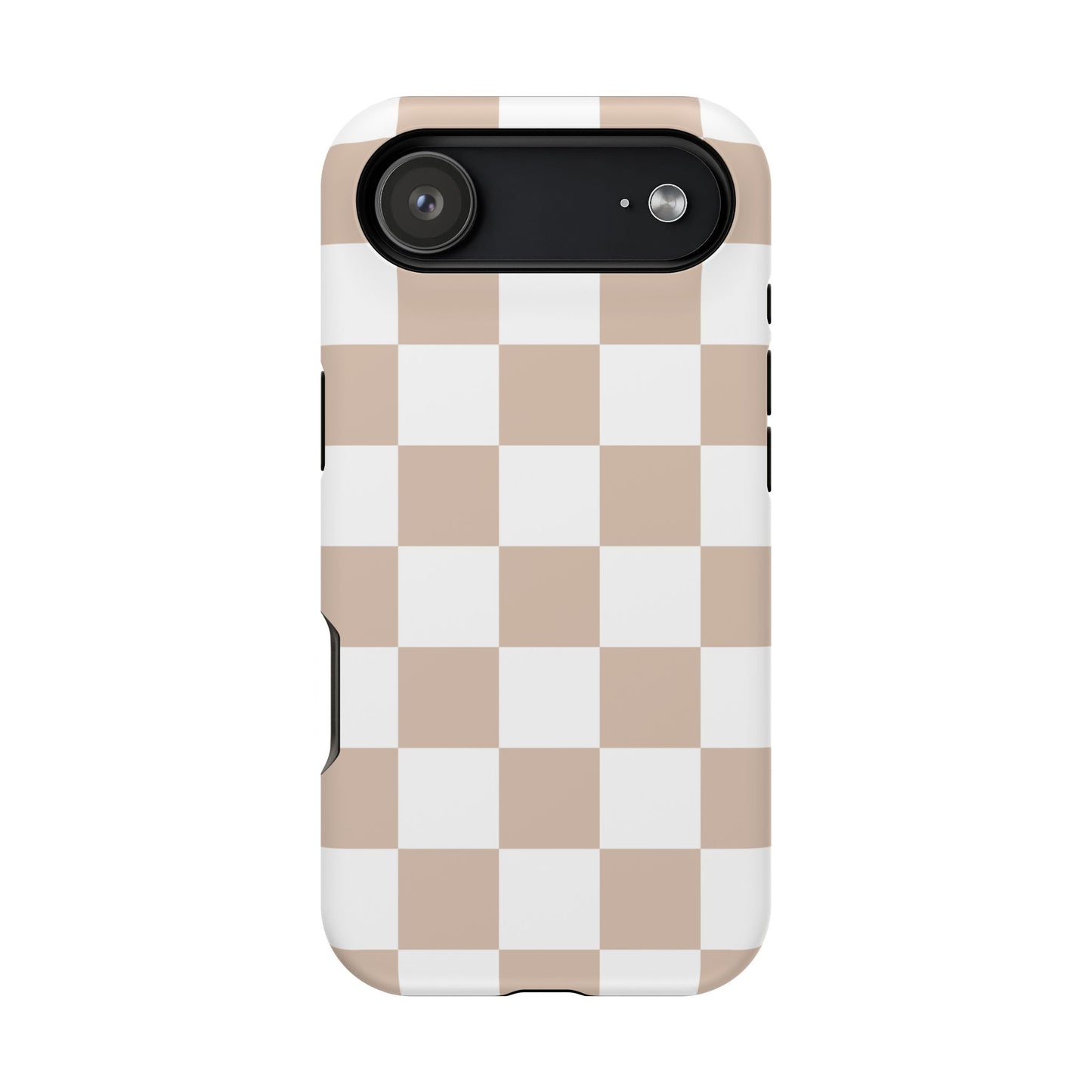 Beige & White Checkered iPhone Case