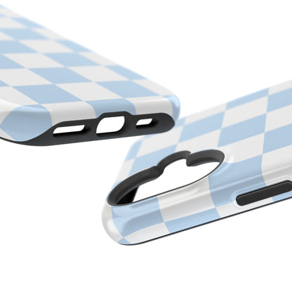 Pastel Blue Checkered iPhone Case