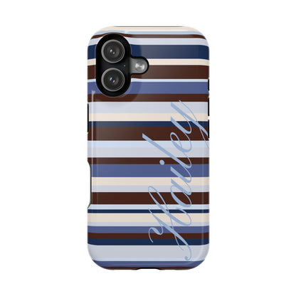 Custom Blueberry Mocha Stripes iPhone Case