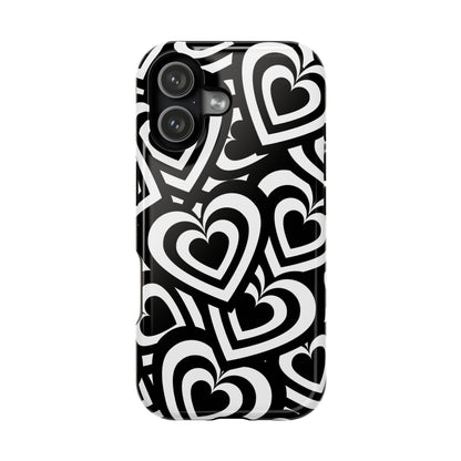 Black & White Hearts iPhone Case