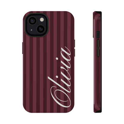 Custom Burgundy Stripes iPhone Case