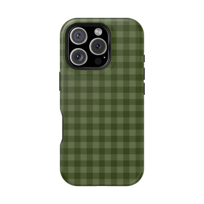 Green Gingham iPhone Case