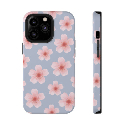Blue Cherry Blossoms iPhone Case