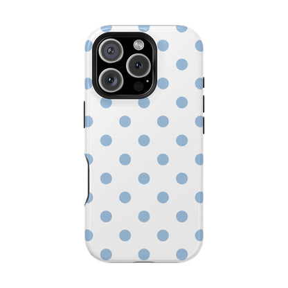 Blue Clouds Polka Dots iPhone Case