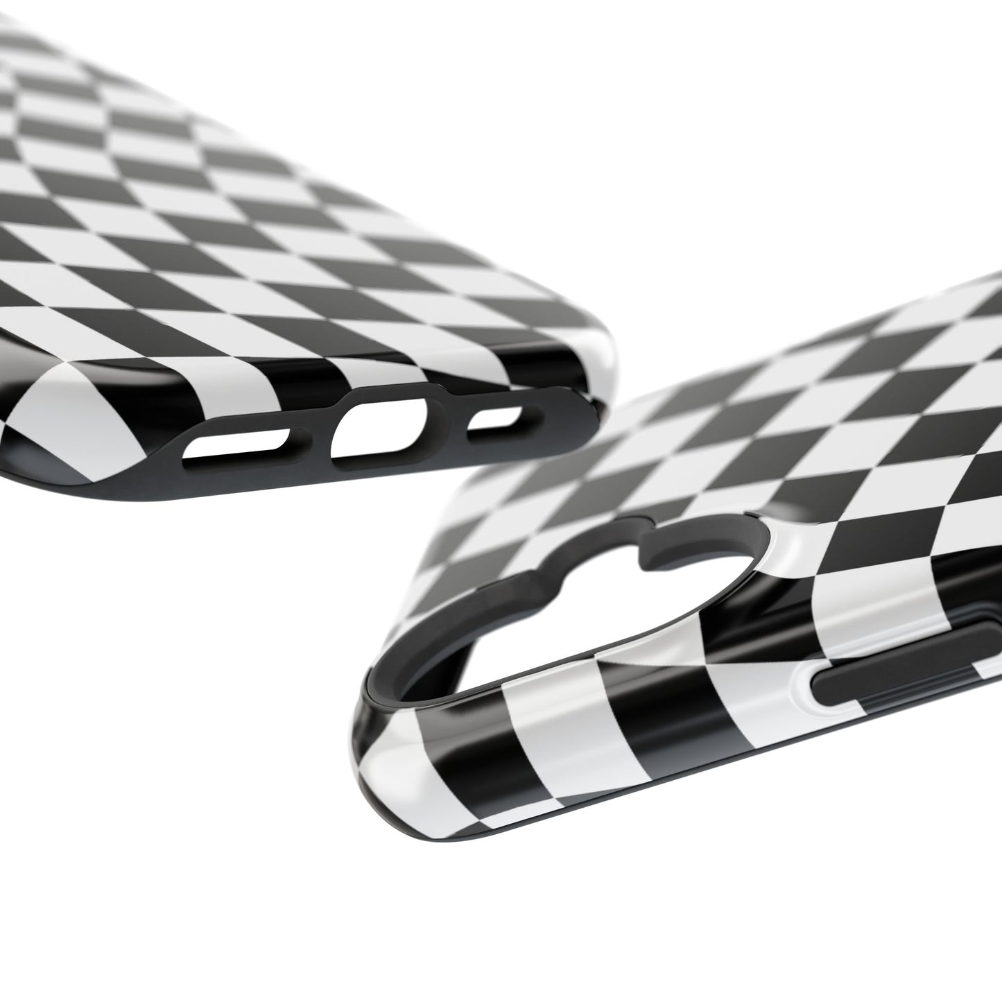 Black Wavy Checkered iPhone Case