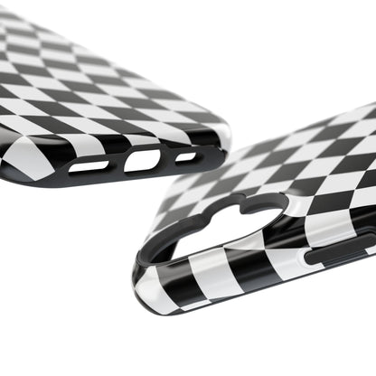 Black Wavy Checkered iPhone Case