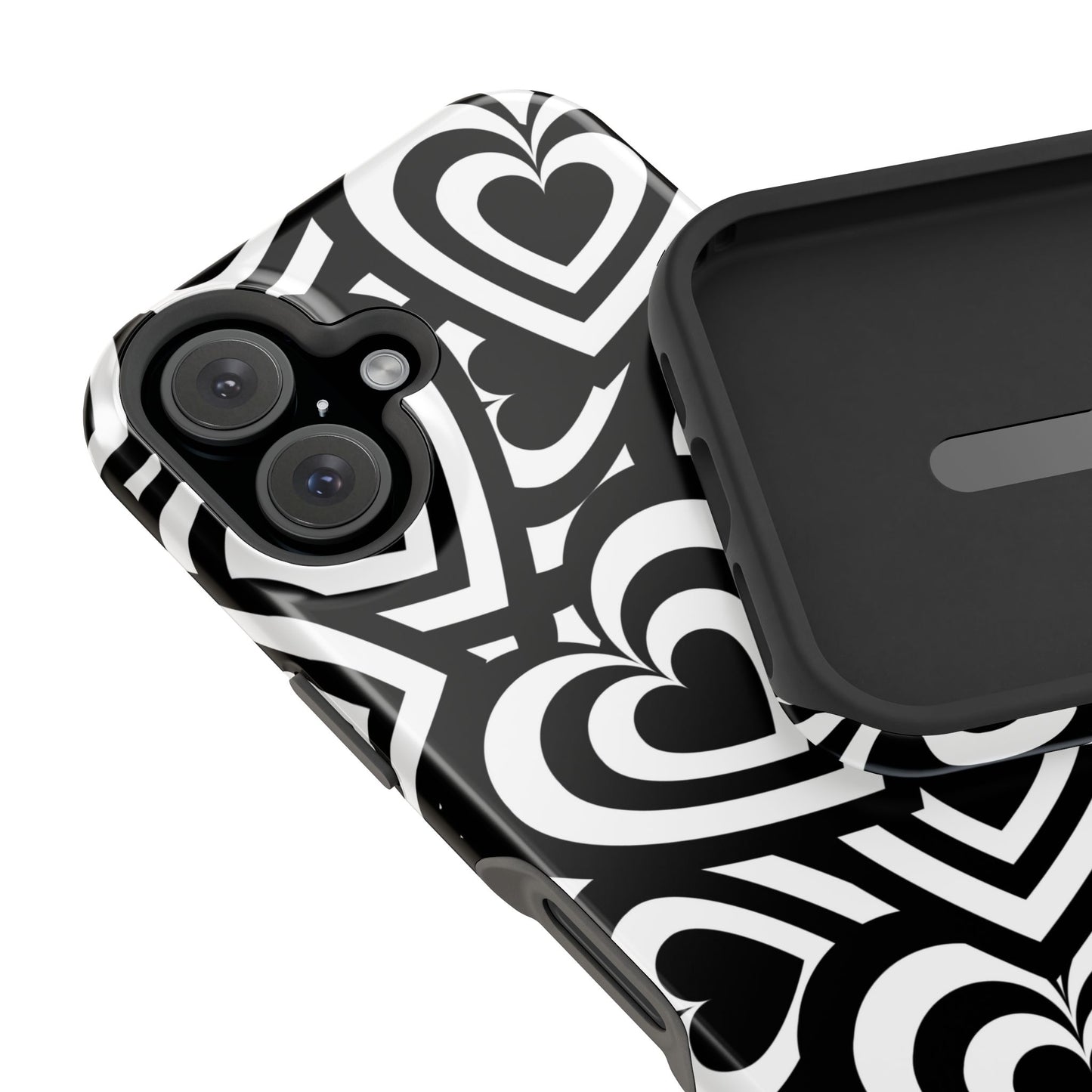 Black & White Hearts iPhone Case