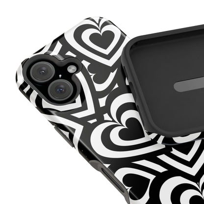 Black & White Hearts iPhone Case
