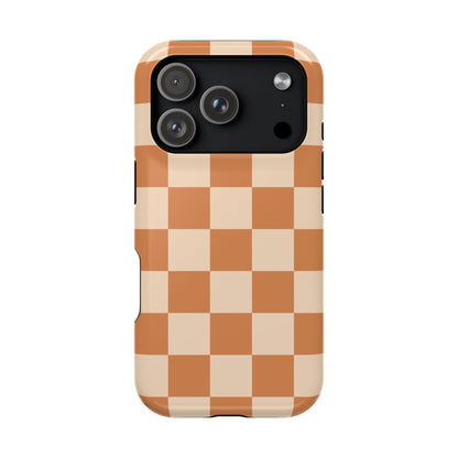 Dark Orange Checkered iPhone Case