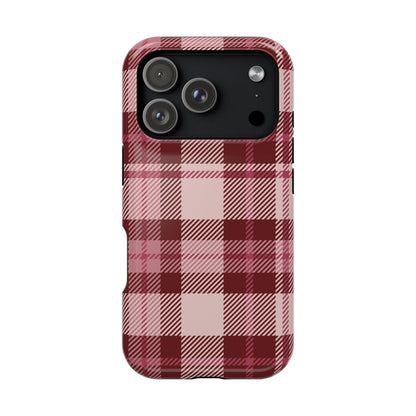 Burgundy Plaid iPhone Case