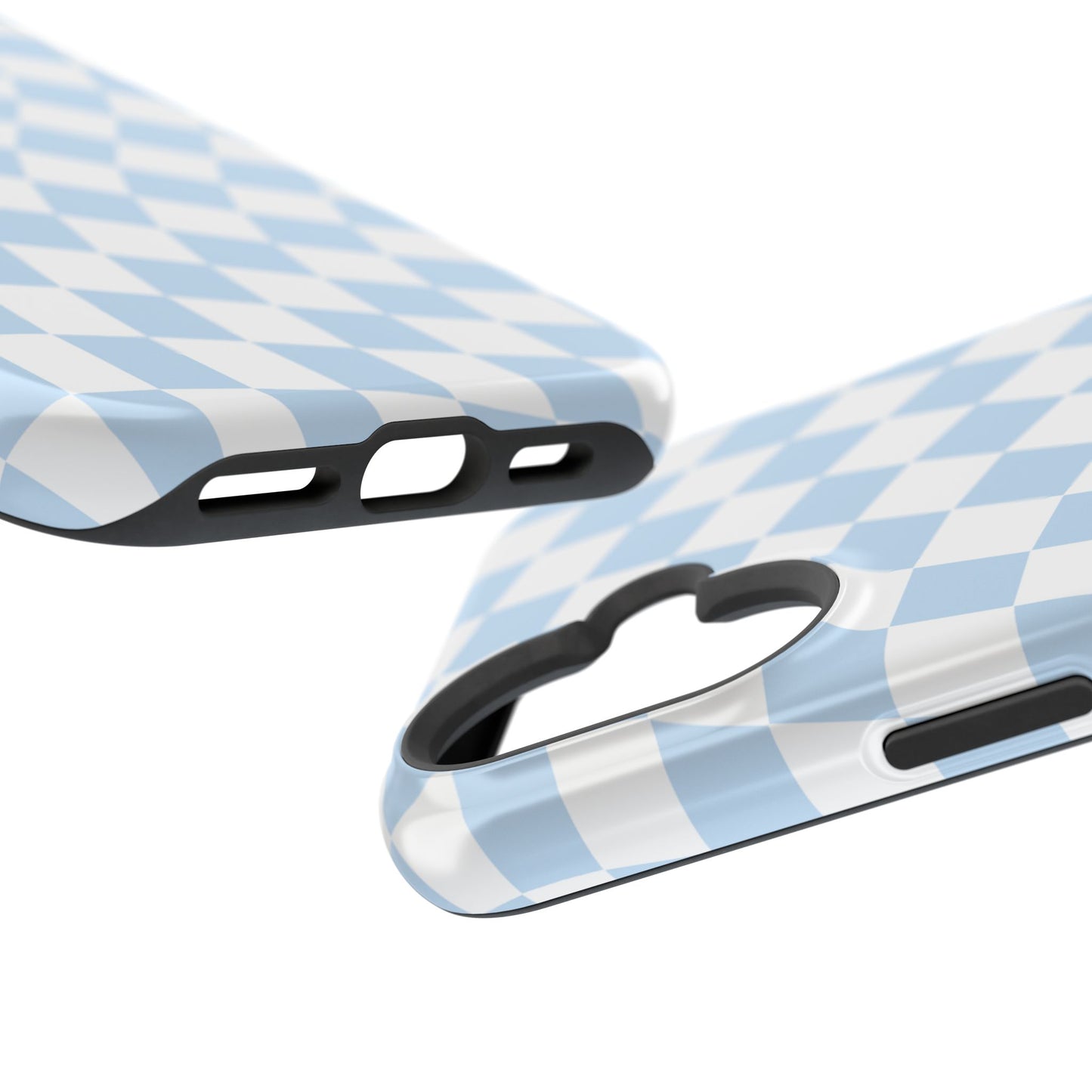 Blue Wavy Checkered iPhone Case