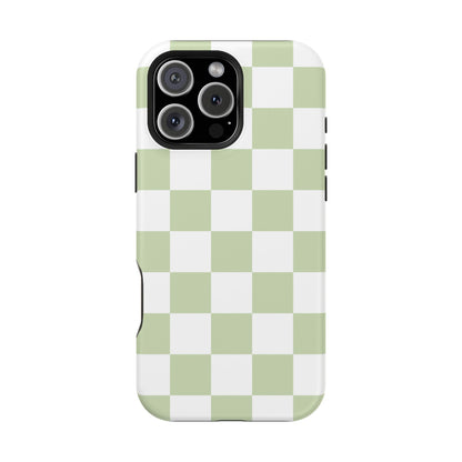 Pastel Green Checkered iPhone Case