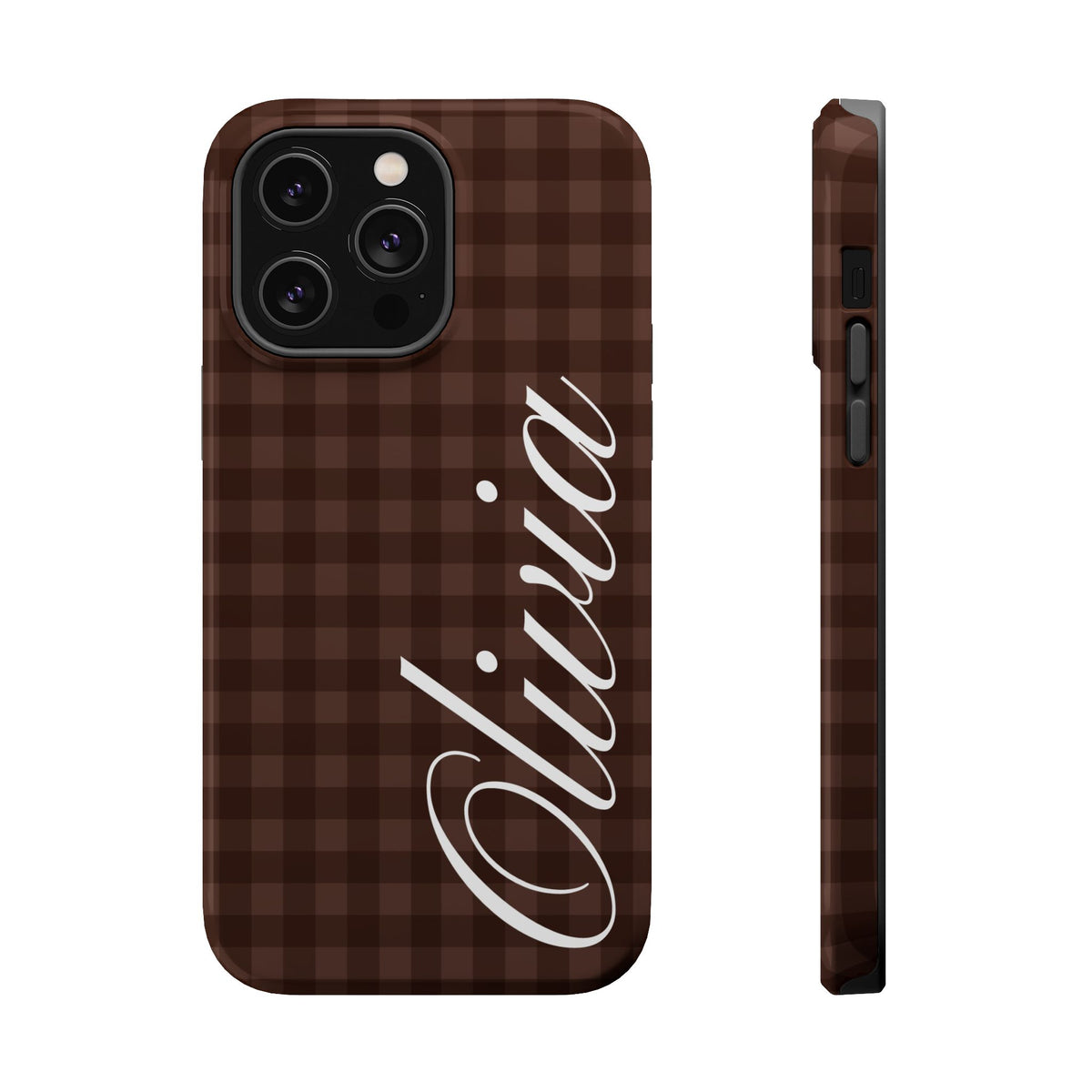Custom Brown Gingham iPhone Case