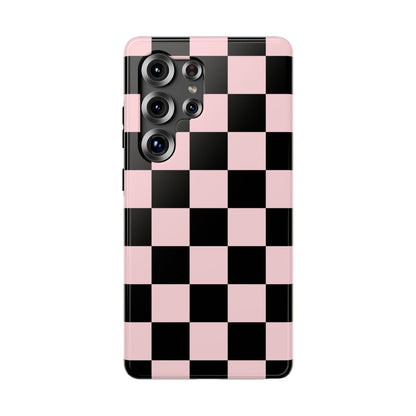 Pink & Black Checkered Samsung Case