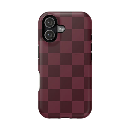 Burgundy Checkered iPhone Case