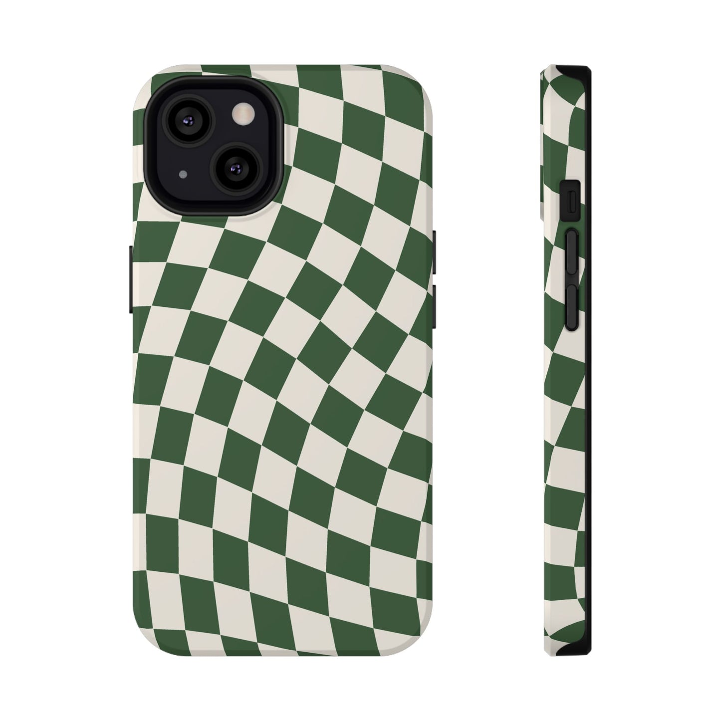 Green Wavy Checkered iPhone Case